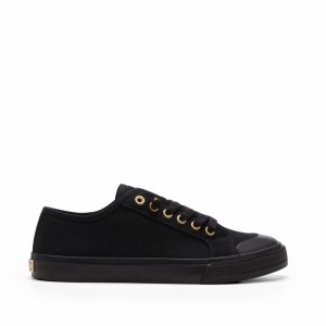 Rockfish Original 745 Lazy-lace Canvas Women's Low-Top Sneakers Black | KIC1078SA