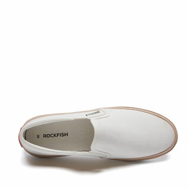 Rockfish 718 Slip-on Classic Women's Slip On Sneakers White | TXI667WE