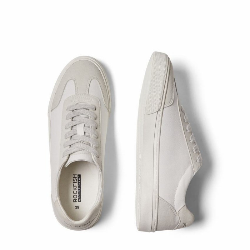 Rockfish 901 Dwr Trainers German Army Trainer Canvas Women's Low-Top Sneakers White Grey | XKO8477TV