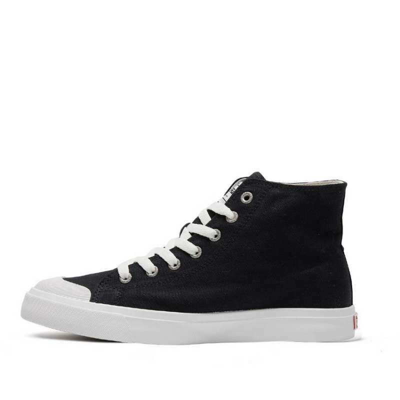 Rockfish Classic 746 Canvas Women's High-Top Sneakers Black White | GAF6560MQ