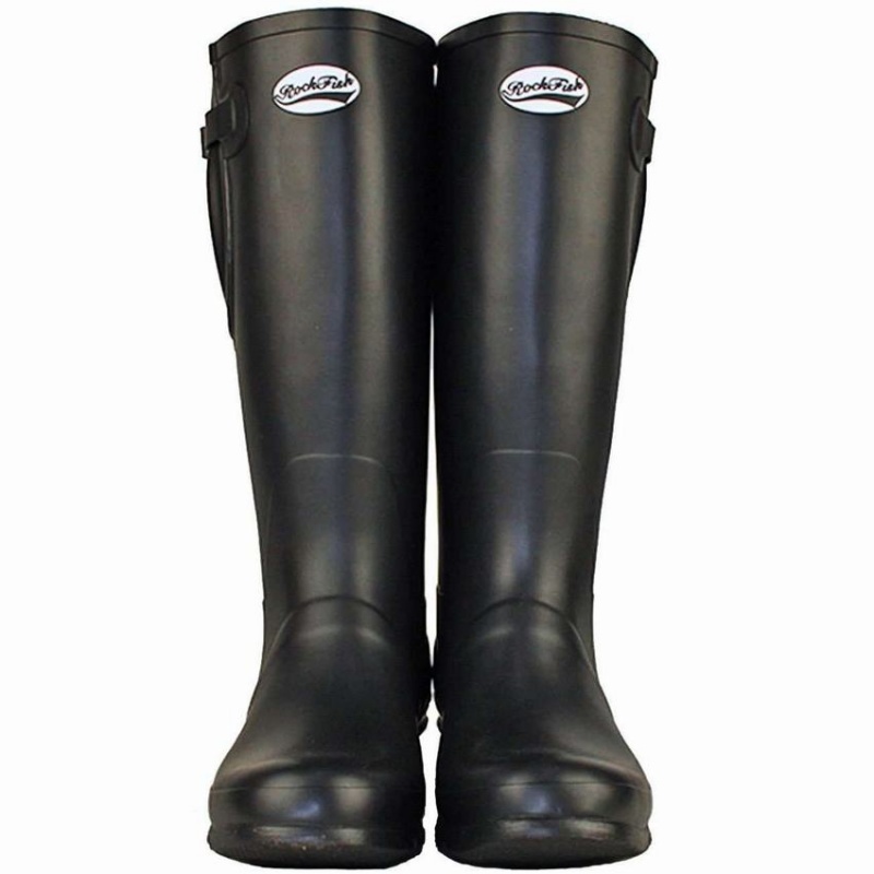 Rockfish Everyday Tall Side Adjustable Men's Wellington Boots Black | IFW4091PU