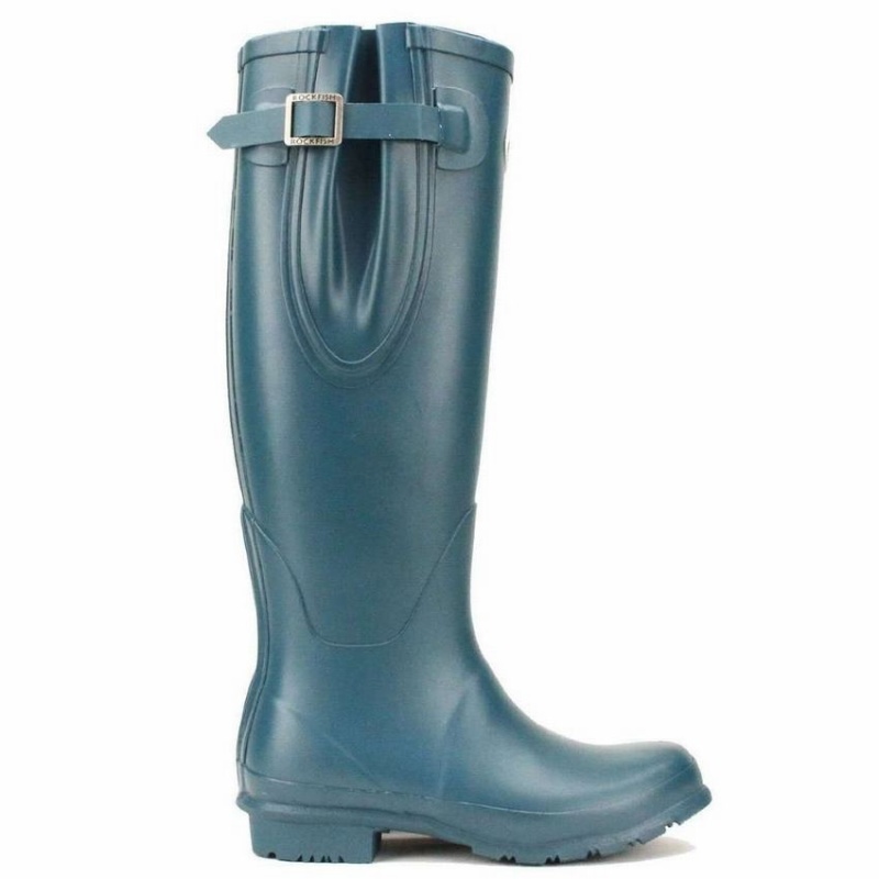 Rockfish Everyday Tall Side Adjustable Women\'s Wellington Boots Blue | OAF2735VN