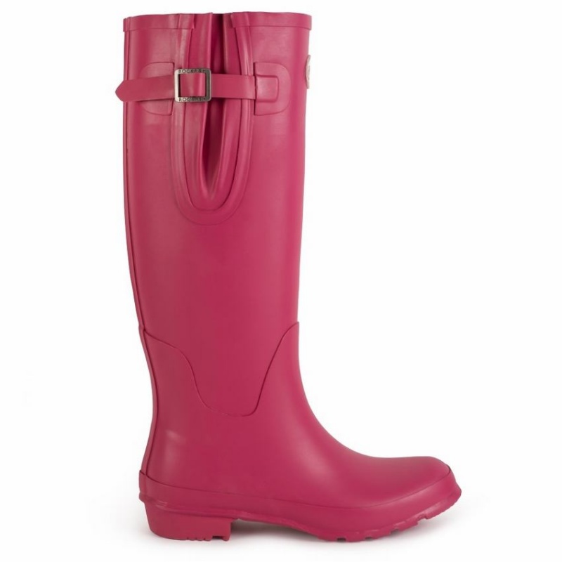 Rockfish Everyday Tall Side Adjustable Women\'s Wellington Boots Rose Red | GCH2129FI
