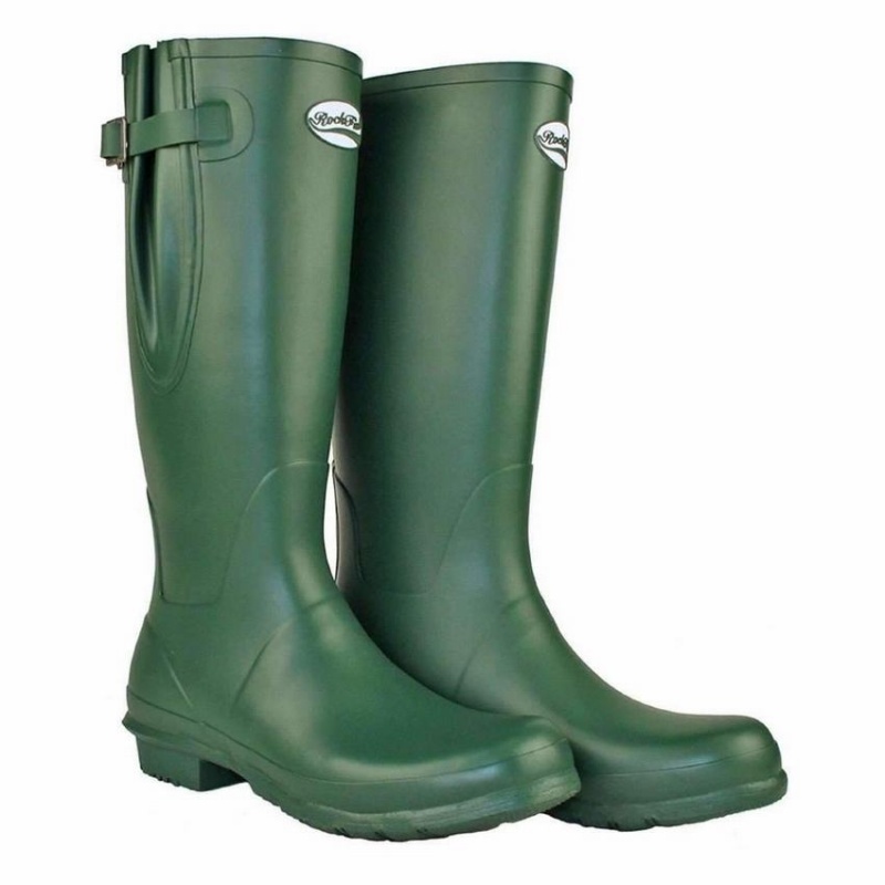 Rockfish Everyday Tall Side Adjustable Women's Wellington Boots Green | GVU7748GC
