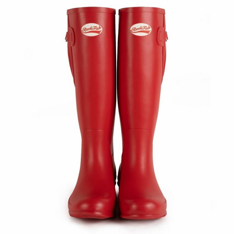 Rockfish Everyday Tall Side Adjustable Women's Wellington Boots Red | PXY9360CH