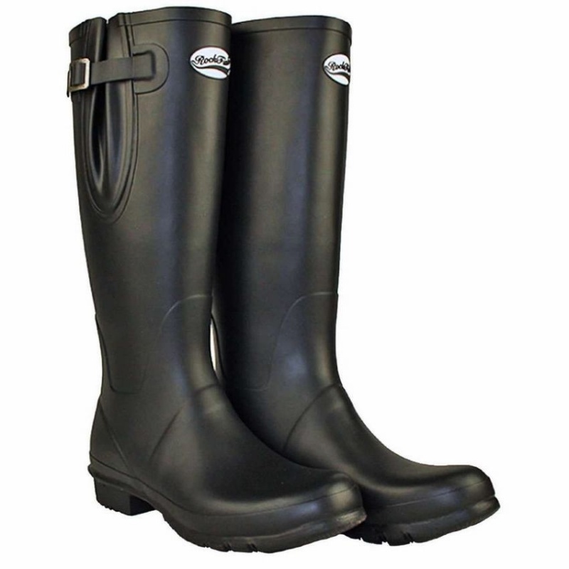 Rockfish Everyday Thermal Tall Side Adjustable 3mm Neoprene Insulated Women's Wellington Boots Black | QUO748FC
