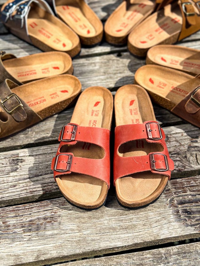 Rockfish Kendall Two-Strap Double Strap Women's Sandals Orange | QID7161RM