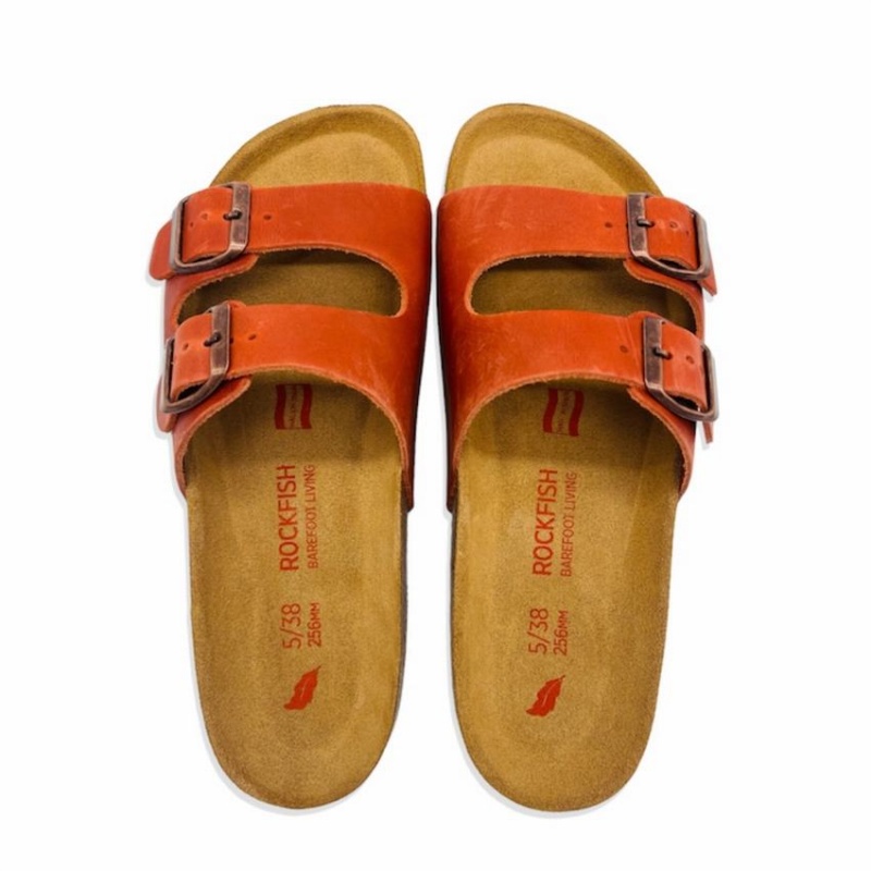 Rockfish Kendall Two-Strap Double Strap Women\'s Sandals Orange | QID7161RM