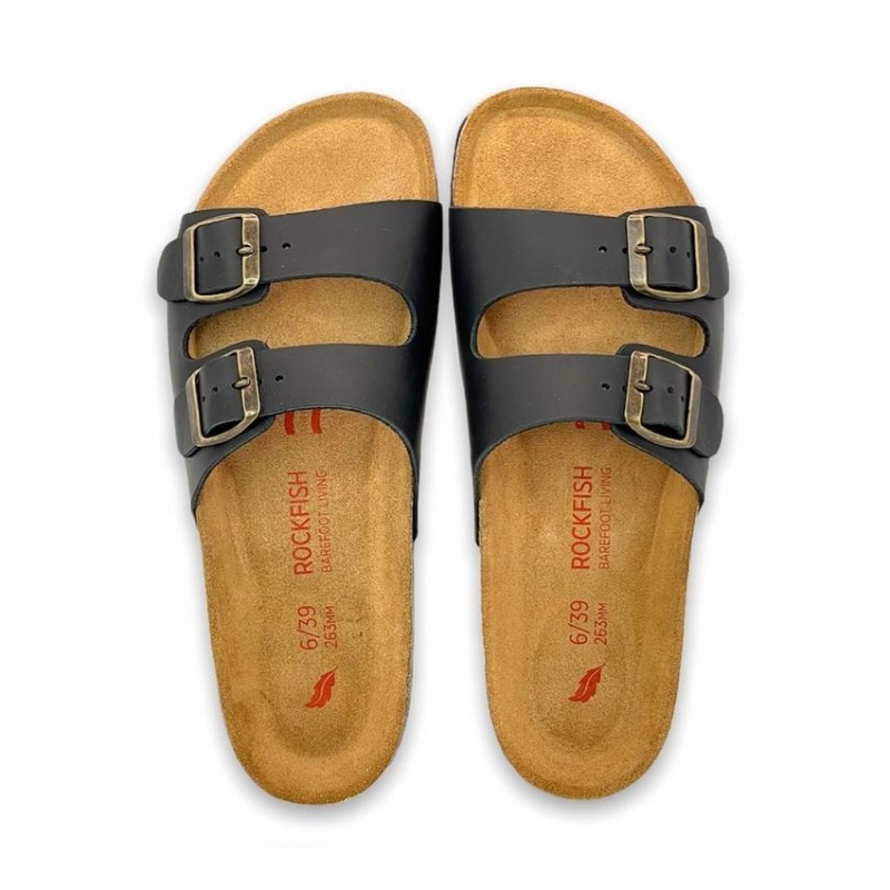 Rockfish Kendall Two-Strap Double Strap Women's Sandals Black | OKG4058ID