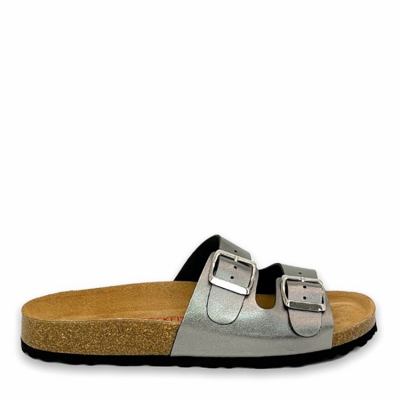Rockfish Kendall Two-Strap Double Strap Women\'s Sandals Grey Silver | NBQ5545TP