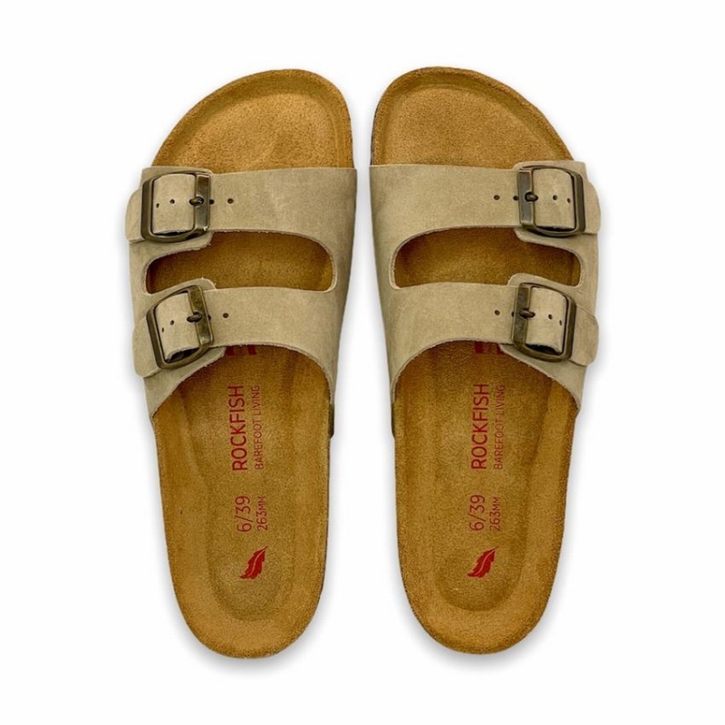 Rockfish Kendall Two-Strap Double Strap Women's Sandals Khaki | GWO207EK