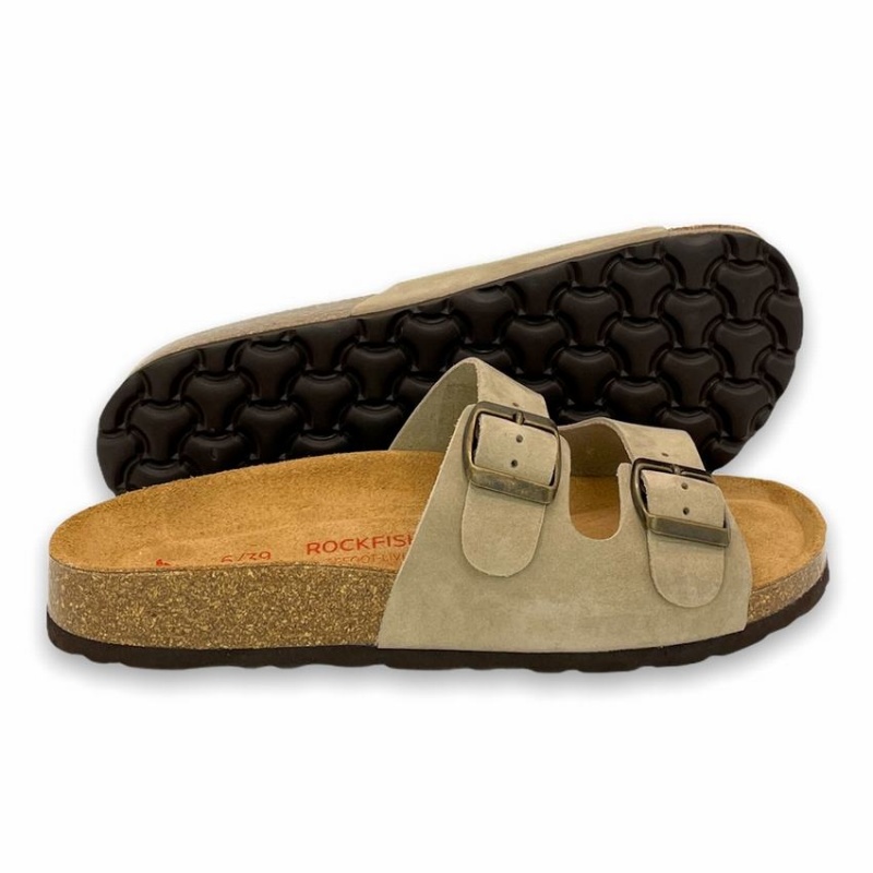Rockfish Kendall Two-Strap Double Strap Women's Sandals Khaki | GWO207EK