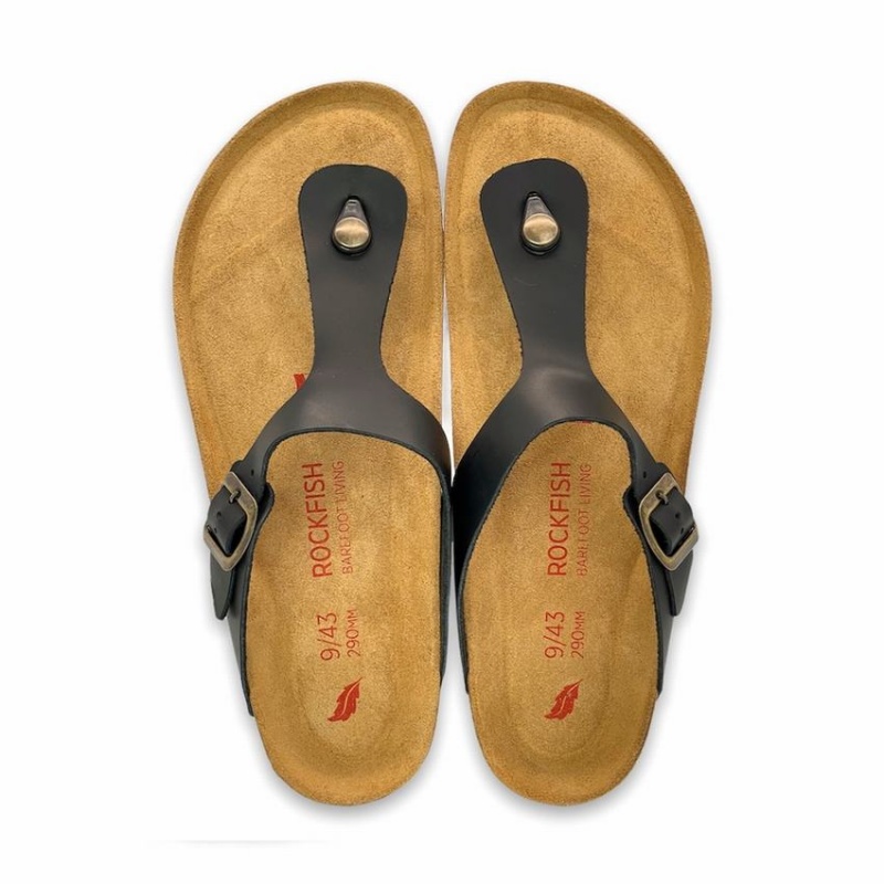 Rockfish Nixie Thong Cork Flatform Flip Flop Women's Sandals Black | BBO2080EU