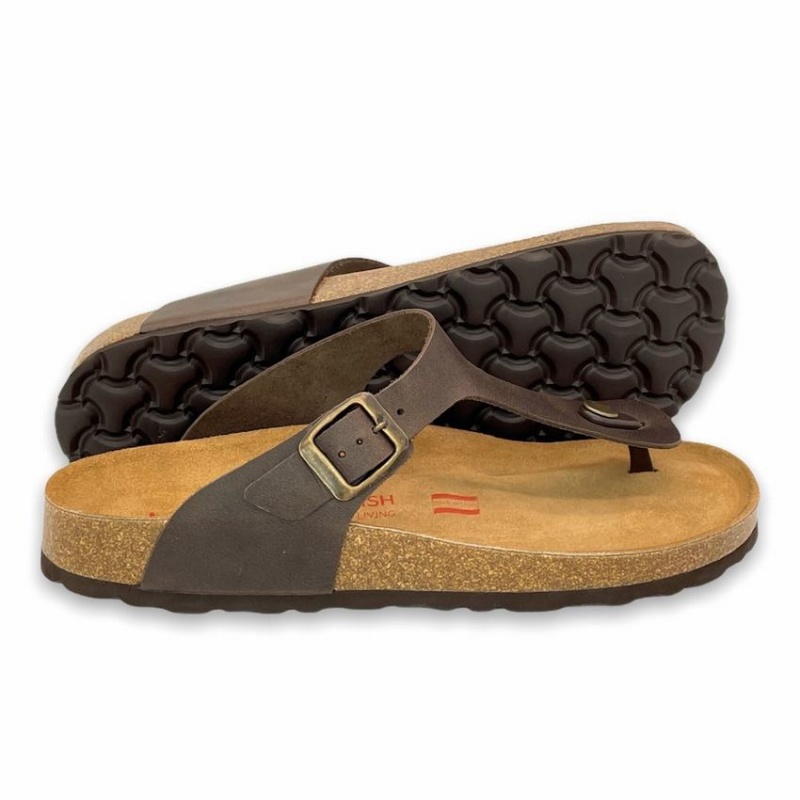 Rockfish Nixie Thong Cork Flatform Flip Flop Women's Sandals Dark Brown | MXV4041UK
