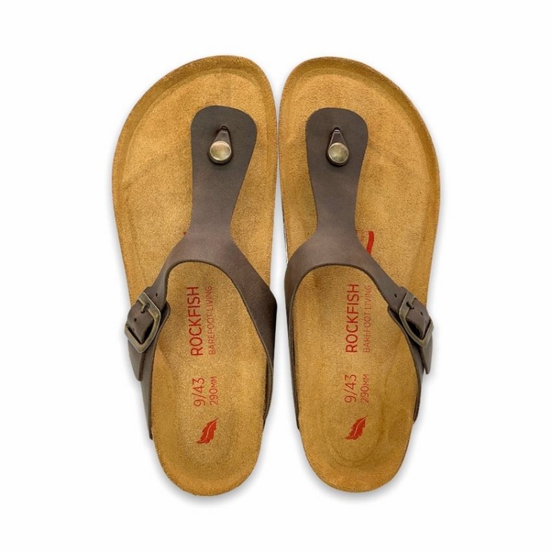 Rockfish Nixie Thong Cork Flatform Flip Flop Women's Sandals Dark Brown | MXV4041UK