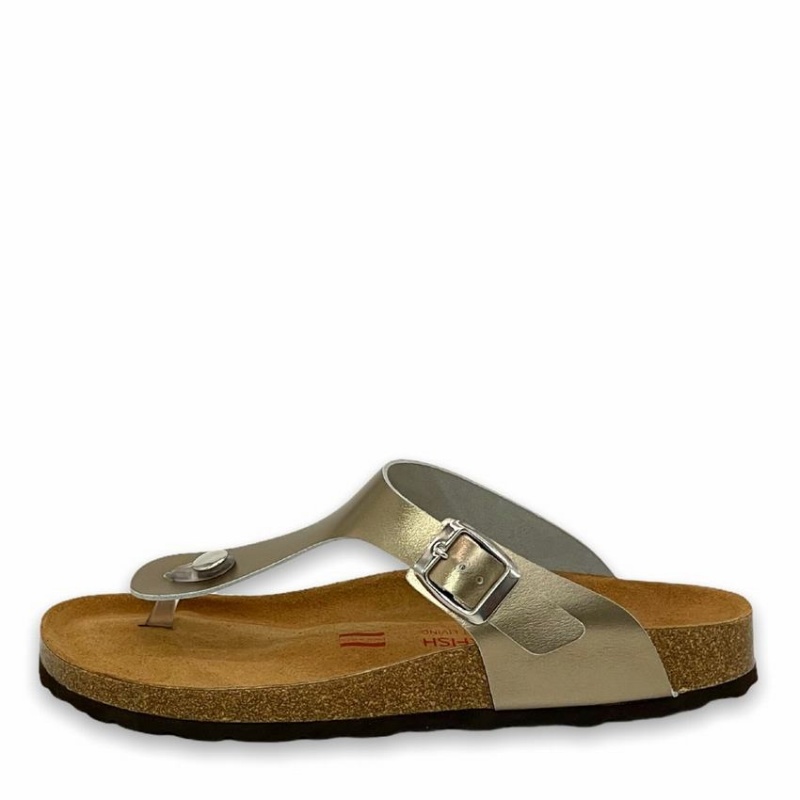 Rockfish Nixie Thong Cork Flatform Flip Flop Women's Sandals Gold Yellow | NRR1833UG