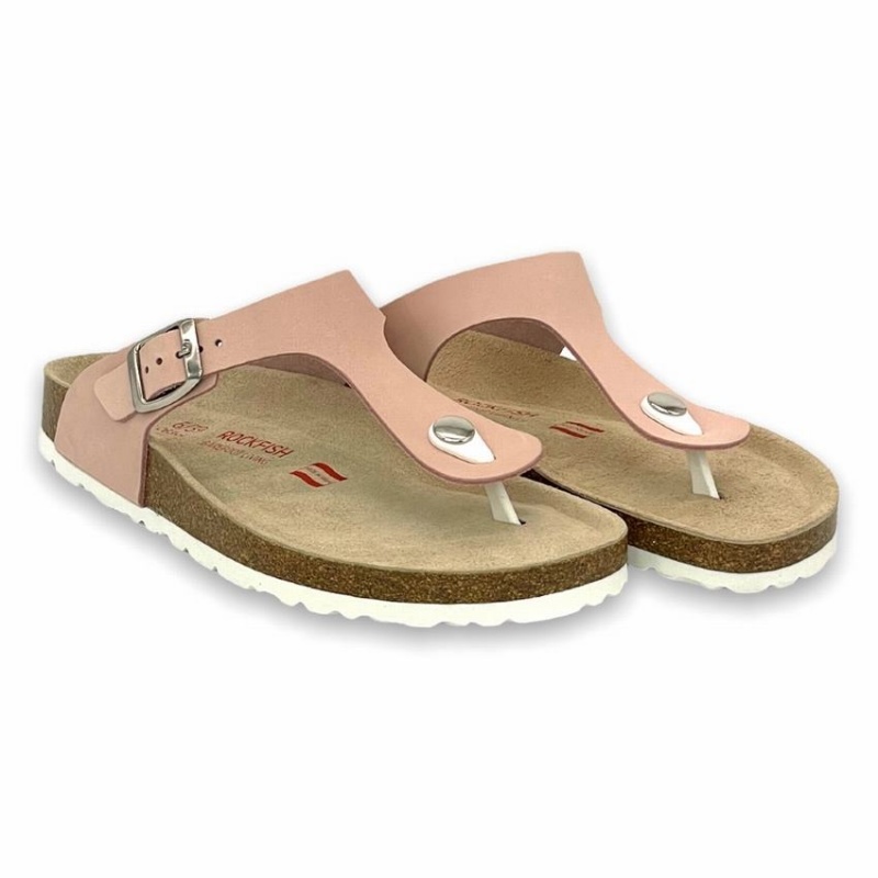 Rockfish Nixie Thong Cork Flatform Flip Flop Women's Sandals Pink | CIF10072KF