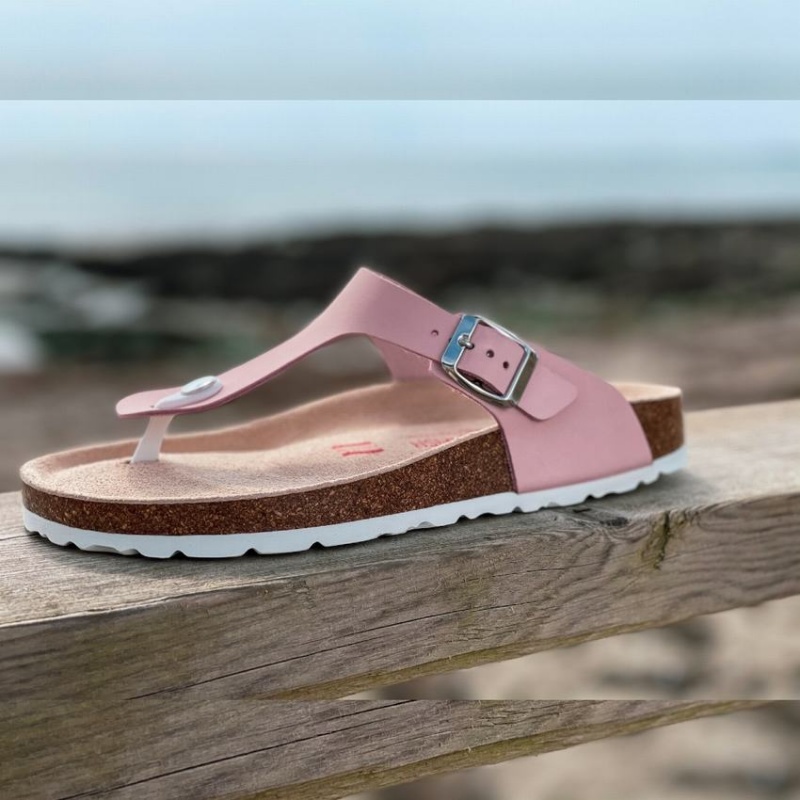 Rockfish Nixie Thong Cork Flatform Flip Flop Women's Sandals Pink | CIF10072KF