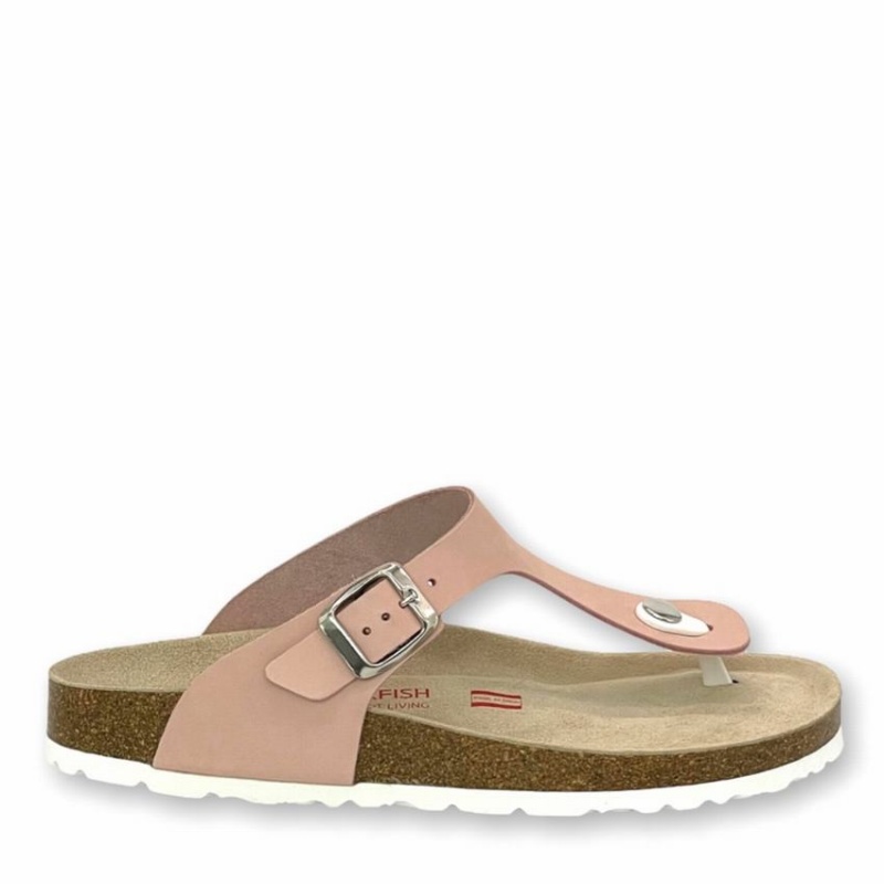 Rockfish Nixie Thong Cork Flatform Flip Flop Women\'s Sandals Pink | CIF10072KF