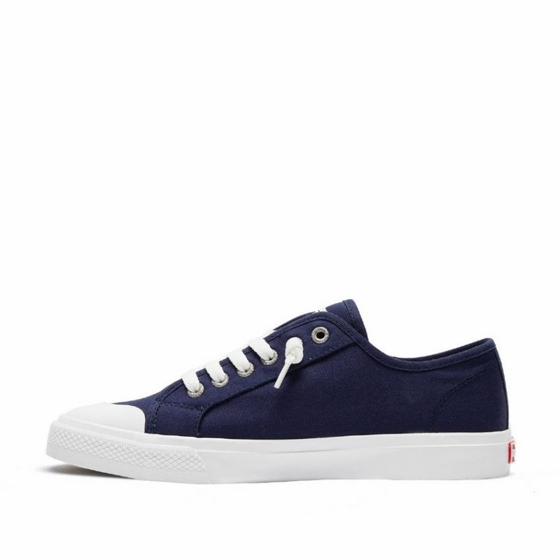 Rockfish Original 745 Lazy-lace Canvas Women's Low-Top Sneakers Navy Blue | RMK187QI