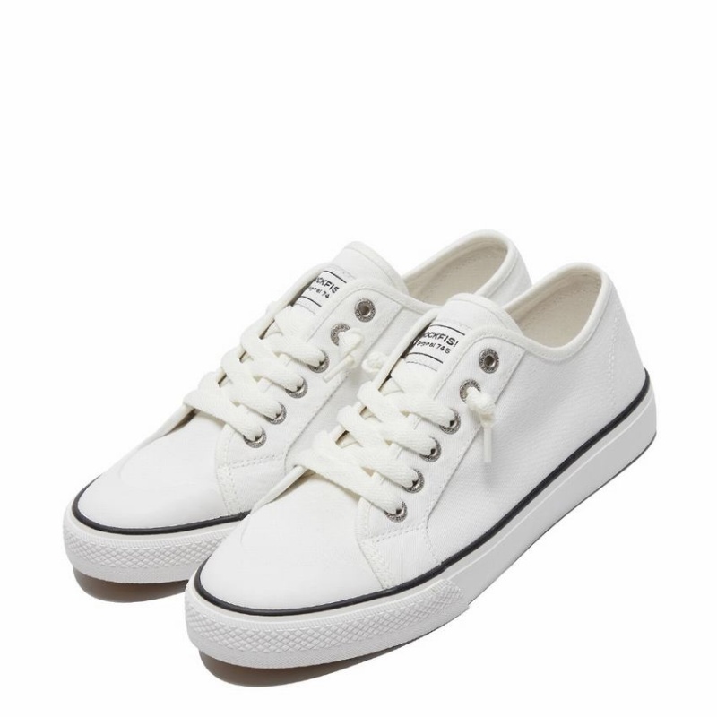 Rockfish Original 745 Lazy-lace Canvas Women's Low-Top Sneakers White | VAF9088EE
