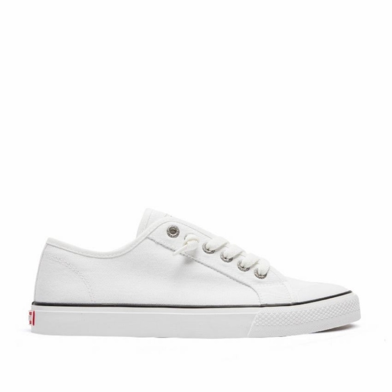 Rockfish Original 745 Lazy-lace Canvas Women\'s Low-Top Sneakers White | VAF9088EE