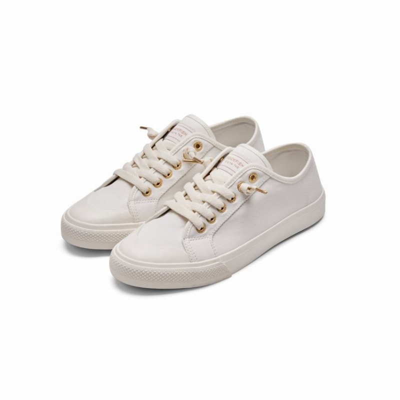 Rockfish Original 745 Lazy-lace Canvas Women's Low-Top Sneakers White | EJX1527VN