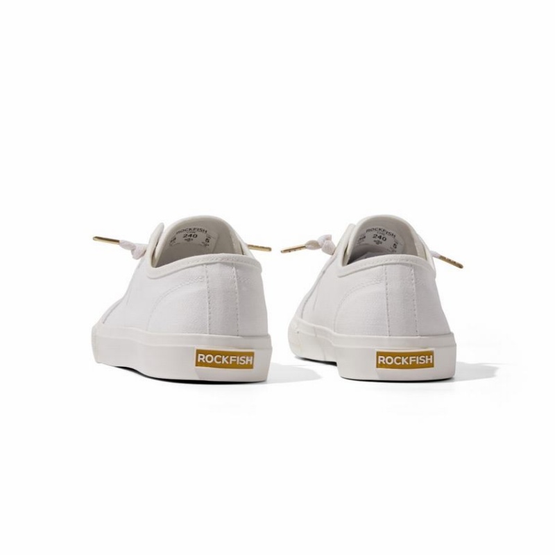 Rockfish Original 745 Lazy-lace Canvas Women's Low-Top Sneakers White | EJX1527VN