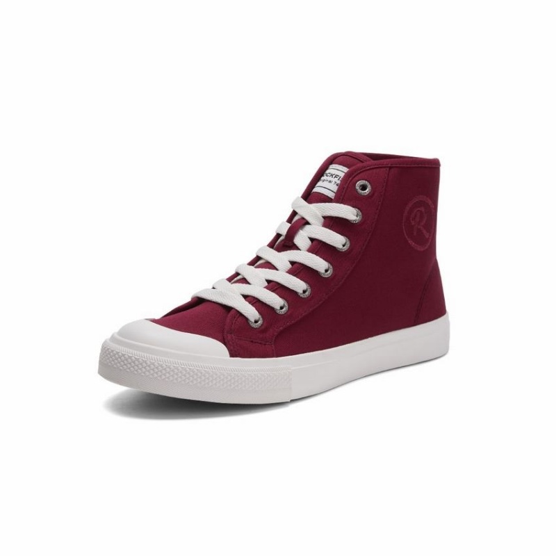 Rockfish Original 745 Water Repellent Canvas Women's High-Top Sneakers Dark Red | NDY9988BZ