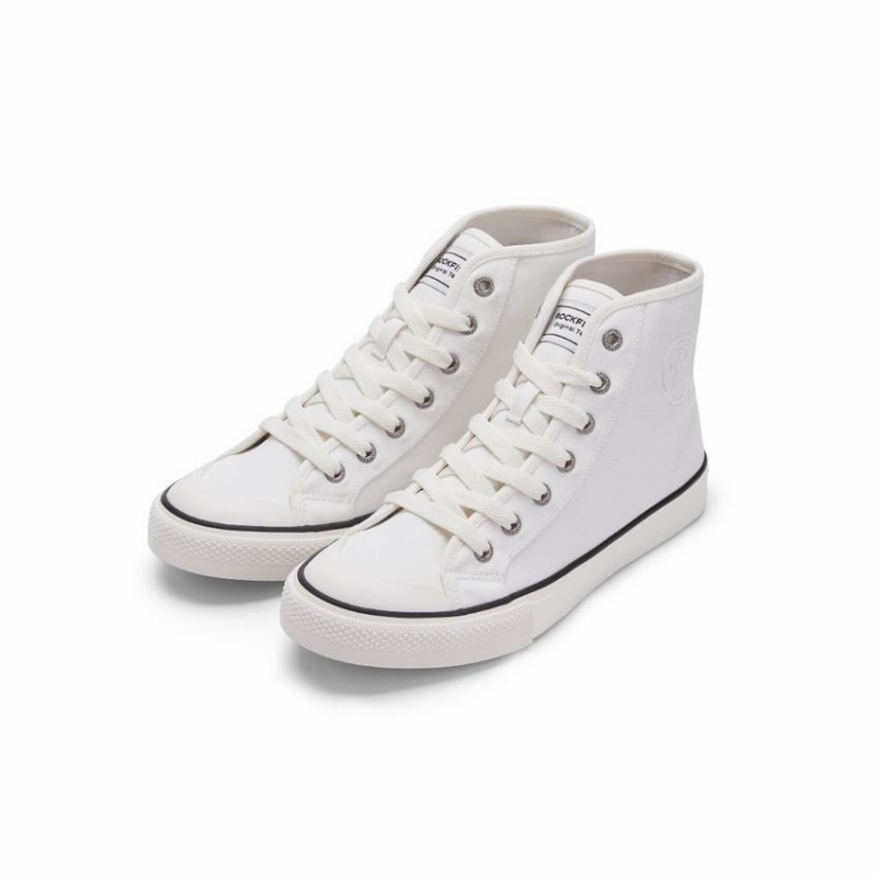 Rockfish Original 745 Water Repellent Canvas Women's High-Top Sneakers White | STW5113PQ