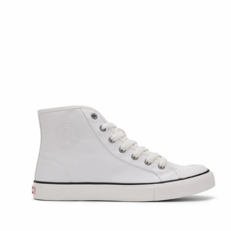 Rockfish Original 745 Water Repellent Canvas Women\'s High-Top Sneakers White | STW5113PQ