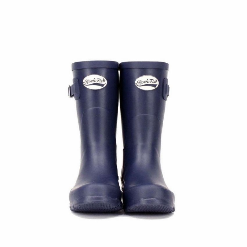 Rockfish Three Quarter Short Women's Wellington Boots Navy Blue | SFY3134QZ