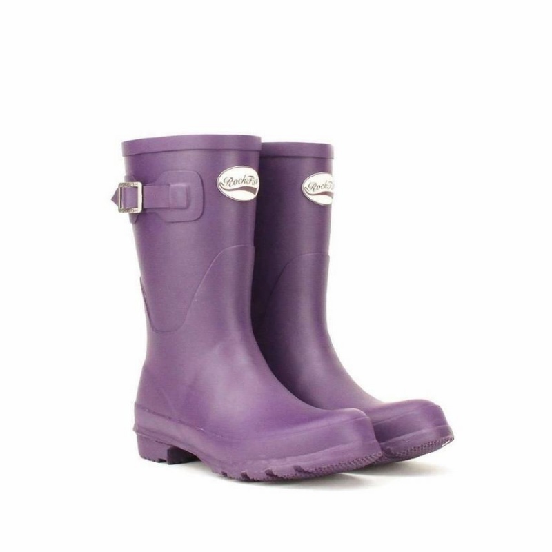 Rockfish Three Quarter Short Women's Wellington Boots Purple | XPO2464DT