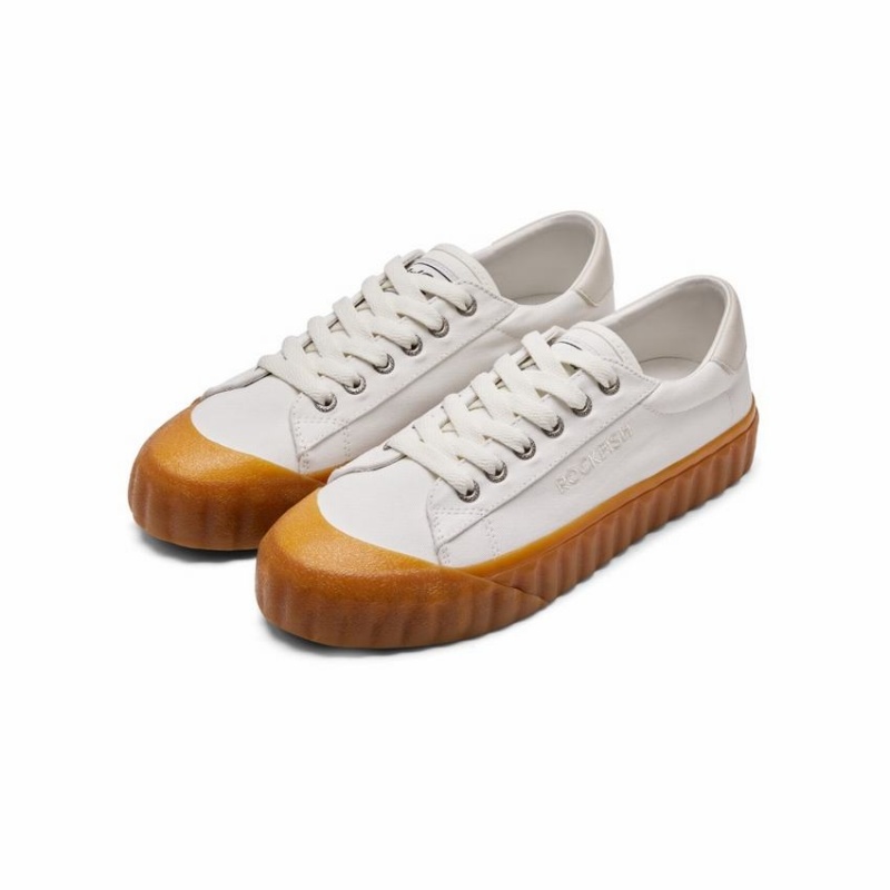 Rockfish Vintage 701 Canvas Women's Low-Top Sneakers White | UEX2532CW