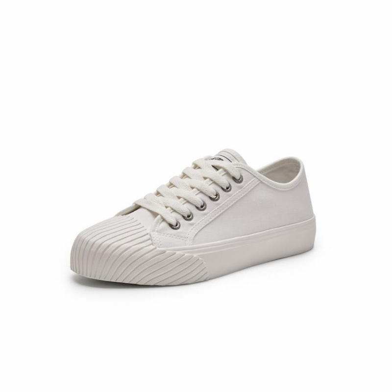 Rockfish Vintage 702 Canvas Trainer With Shell Shaped Toe Cap Women's Low-Top Sneakers White | VPW1769OI